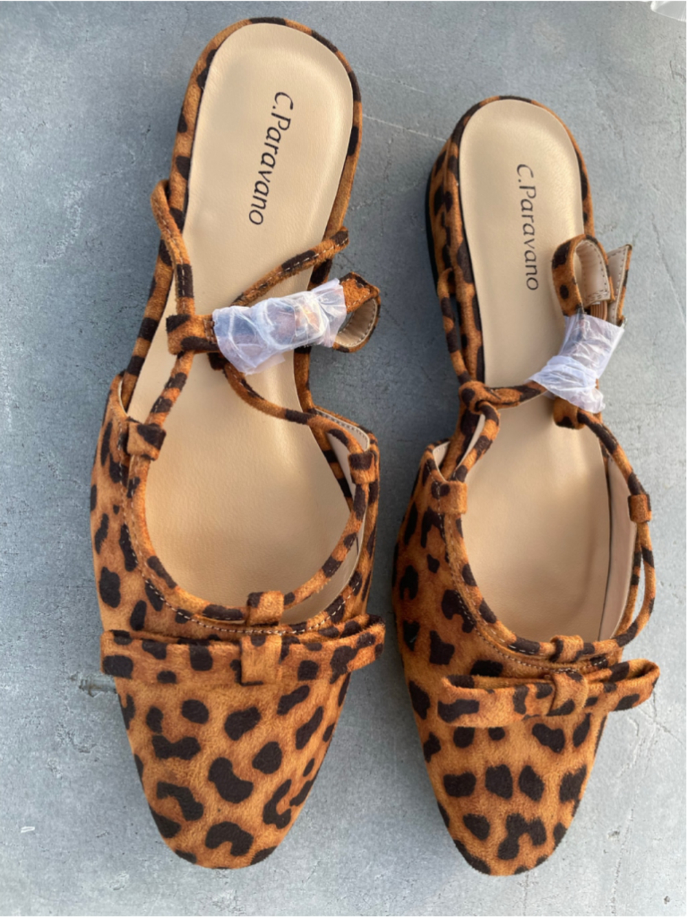 Women's C. Paravano Leopard Print Flats Size 7 Brown Black